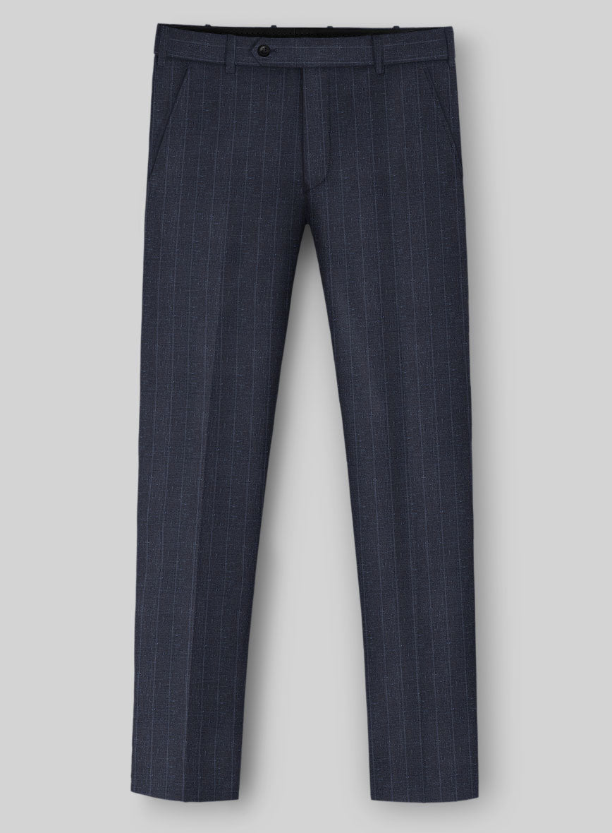 Napolean Como Bar Dark Blue Wool Pants - StudioSuits
