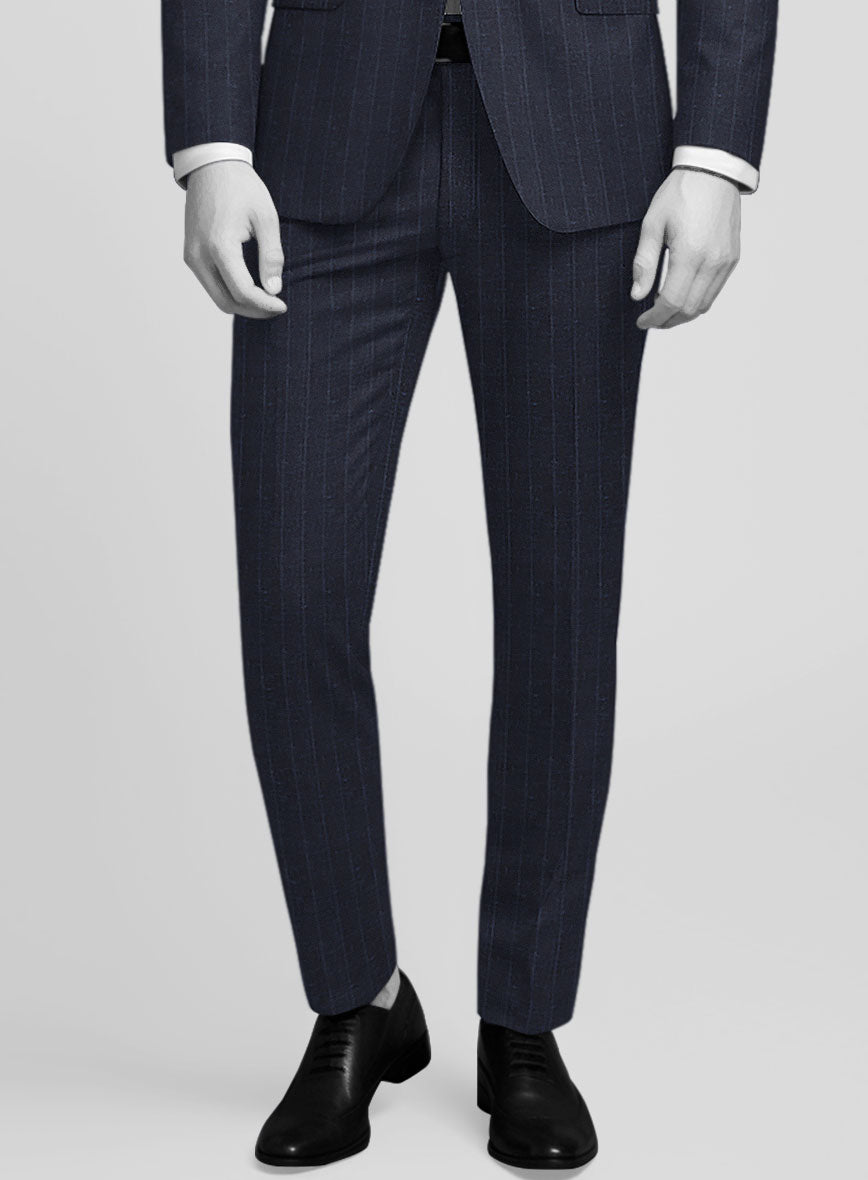Napolean Como Bar Dark Blue Wool Pants - StudioSuits