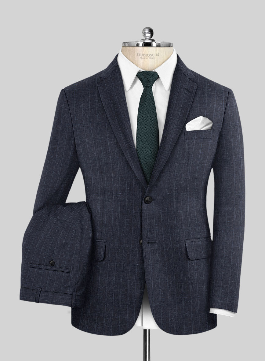 Napolean Como Bar Dark Blue Wool Suit - StudioSuits