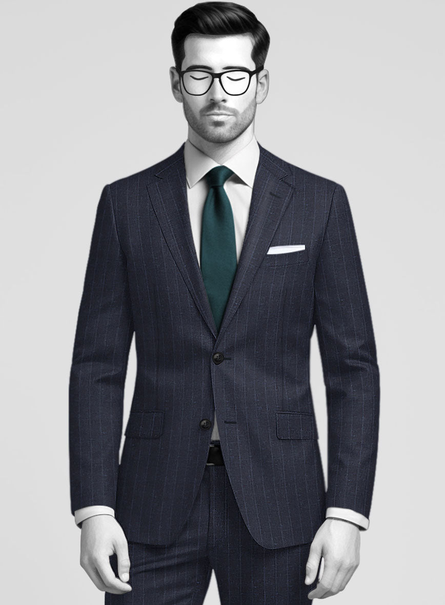 Napolean Como Bar Dark Blue Wool Suit - StudioSuits