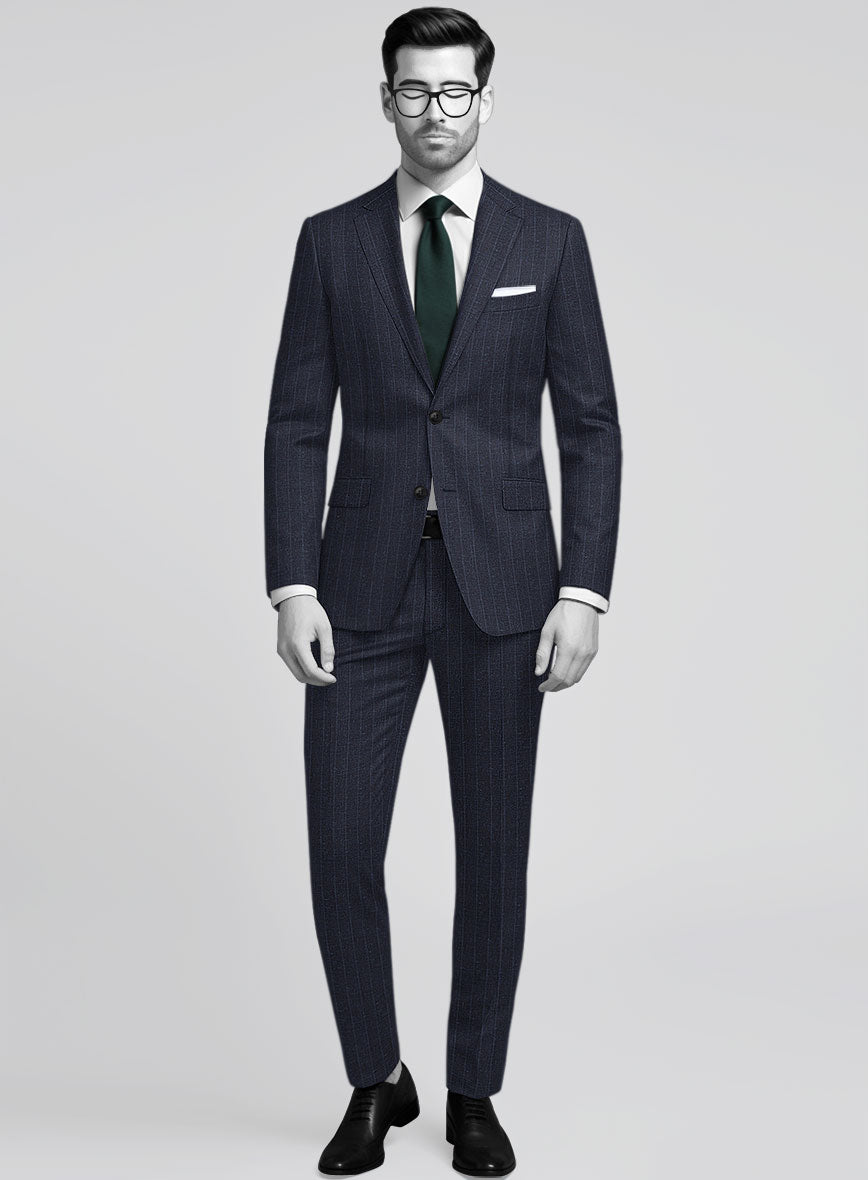 Napolean Como Bar Dark Blue Wool Suit - StudioSuits