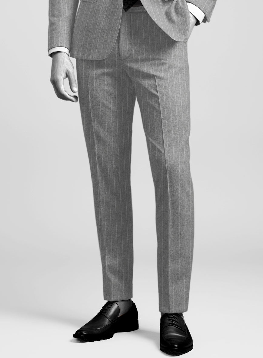 Napolean Como Bar Gray Wool Pants - StudioSuits