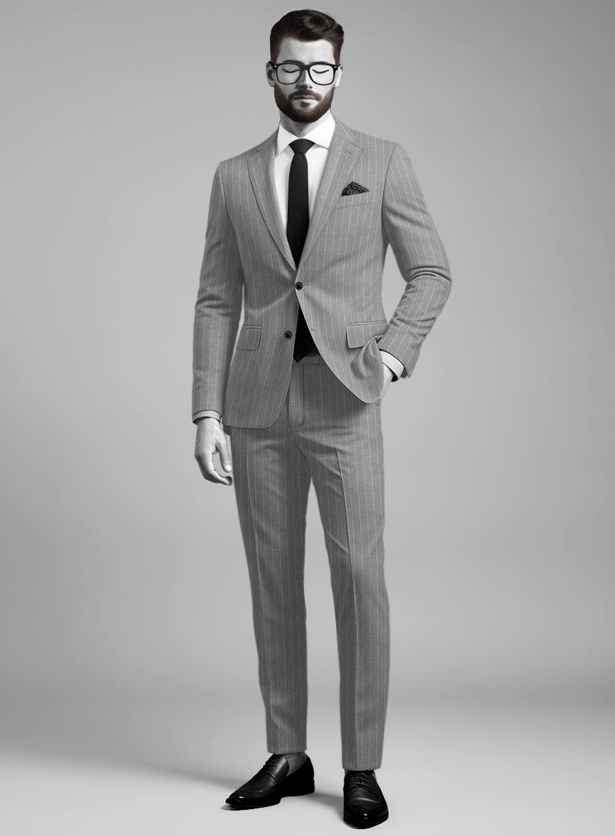Napolean Como Bar Gray Wool Suit - StudioSuits