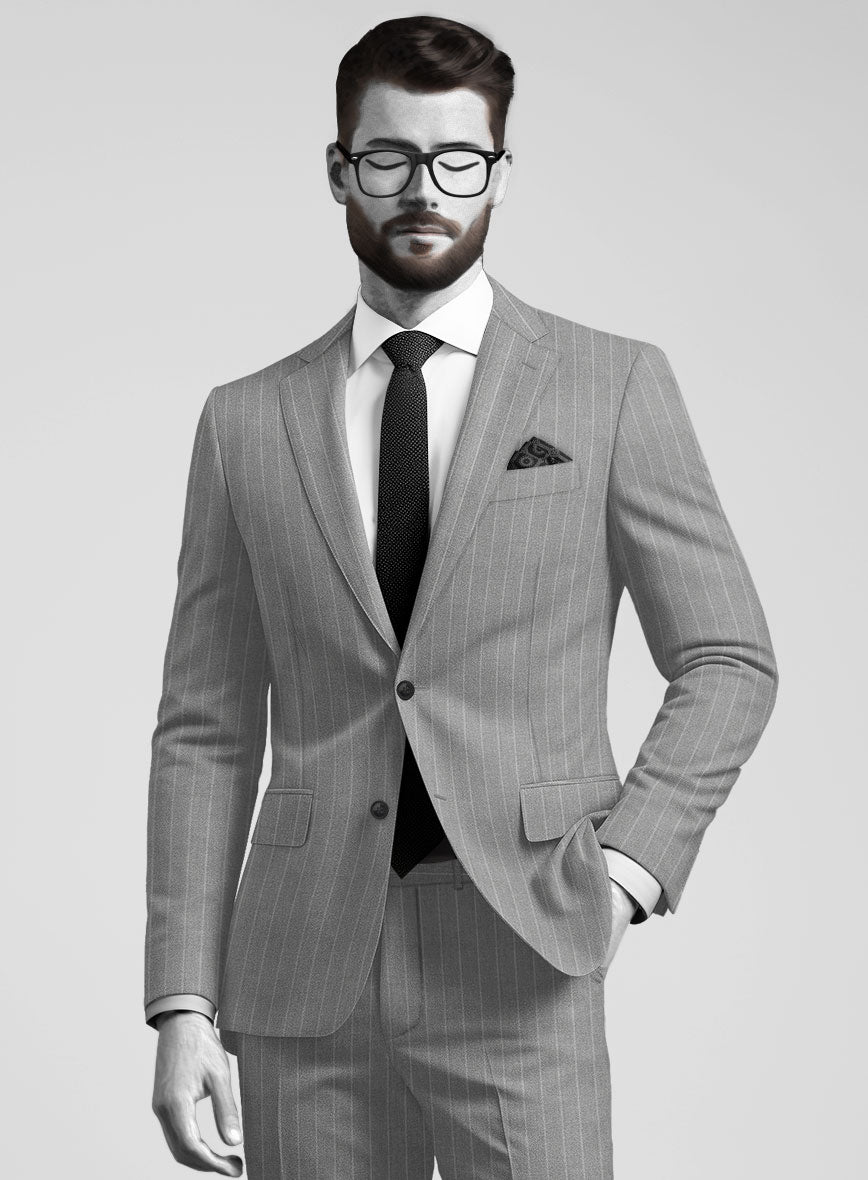 Napolean Como Bar Gray Wool Suit - StudioSuits