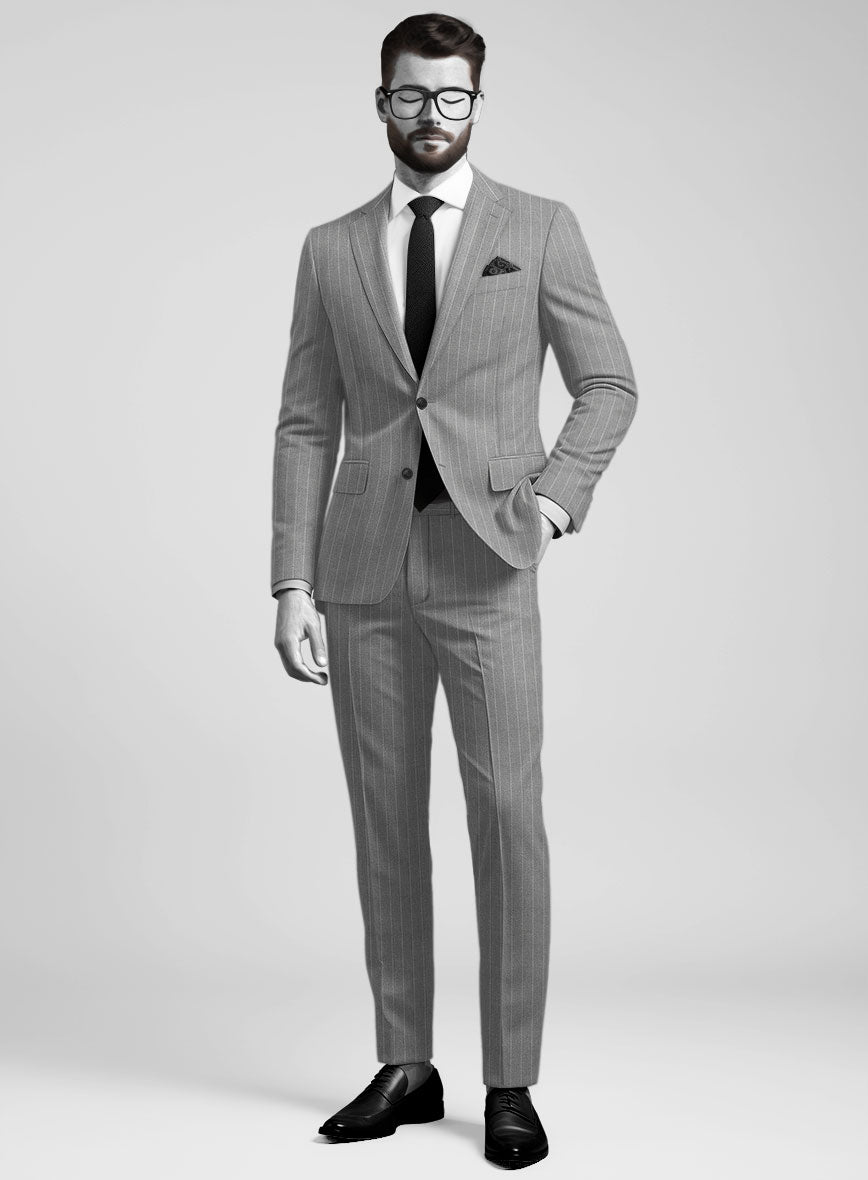 Napolean Como Bar Gray Wool Suit - StudioSuits