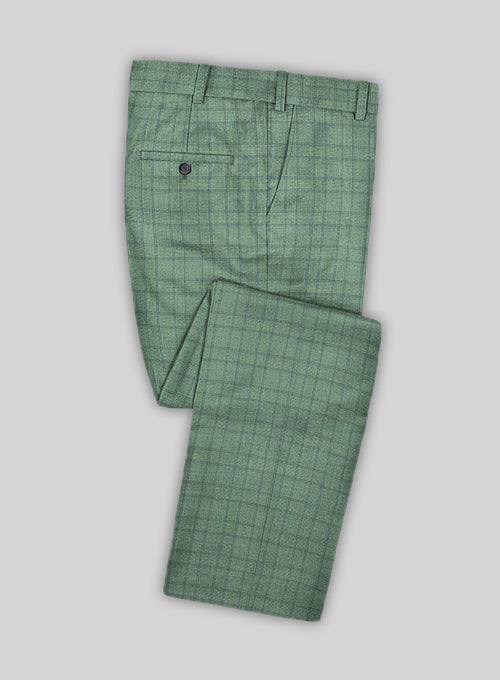 Napolean Corro Green Wool Pants - StudioSuits