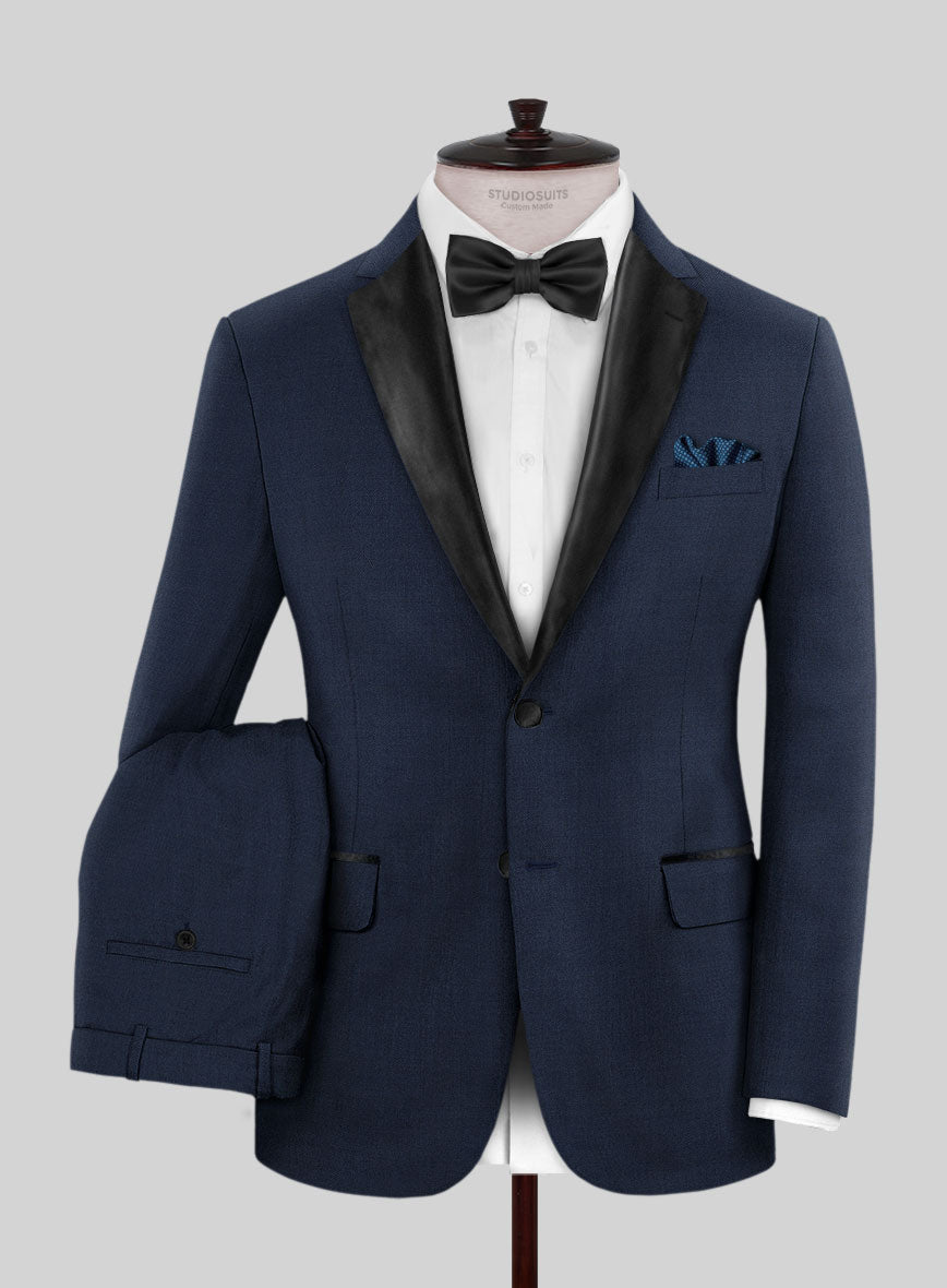 Napolean Cosmic Blue Wool Tuxedo Suit - StudioSuits
