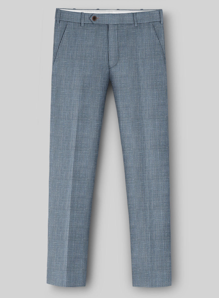Napolean Costa Mini Houndstooth Blue Wool Suit - StudioSuits