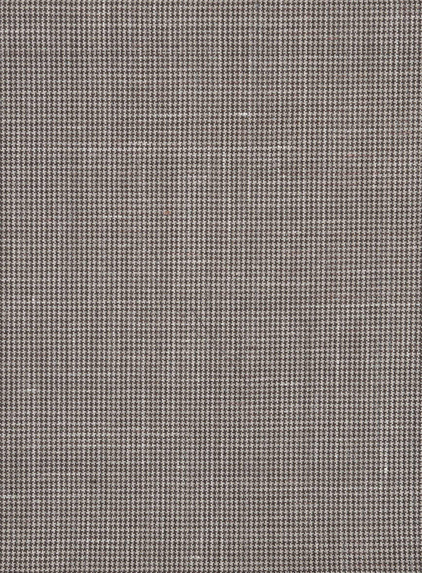 Napolean Costa Mini Houndstooth Brown Wool Pants - StudioSuits