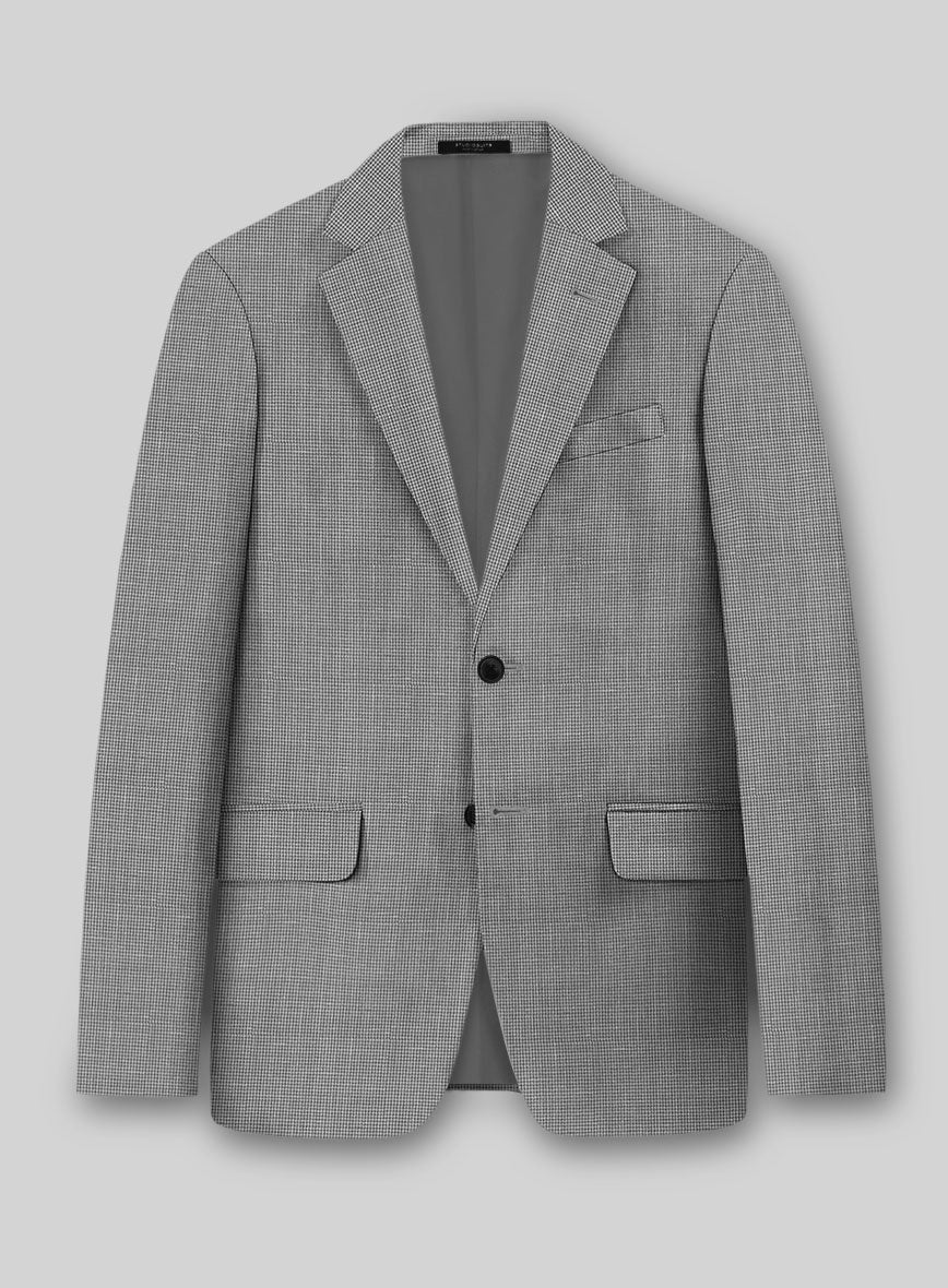 Napolean Costa Mini Houndstooth Gray Wool Jacket - StudioSuits