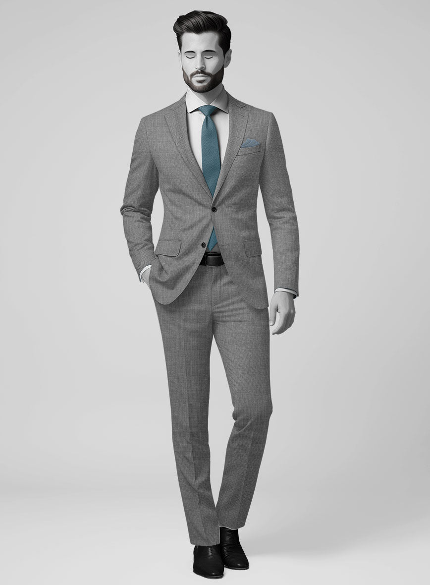 Napolean Costa Mini Houndstooth Gray Wool Suit - StudioSuits