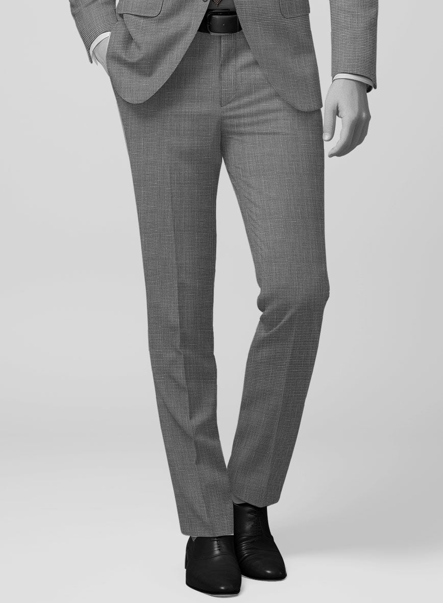 Napolean Costa Mini Houndstooth Gray Wool Suit - StudioSuits