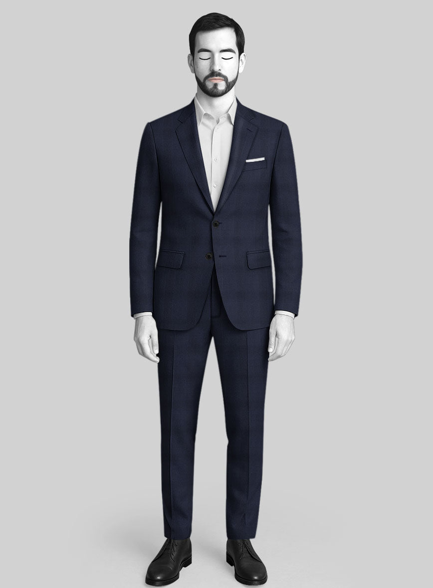 Napolean Dark Blue Glen Suit - StudioSuits