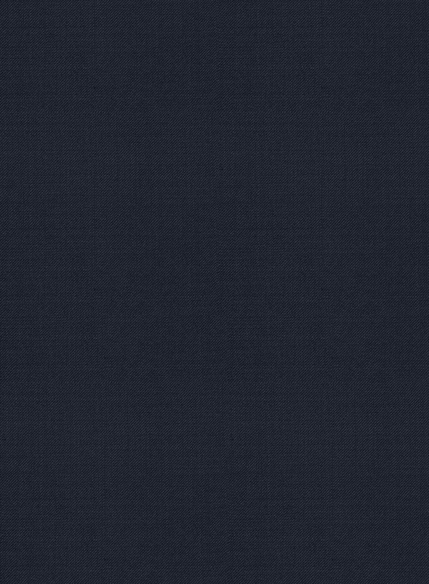 Napolean Dark Blue Wool Black Bar Trouser - StudioSuits