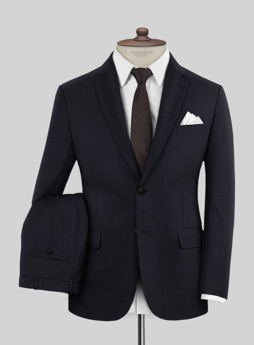 Napolean Dark Blue Wool Suit - StudioSuits