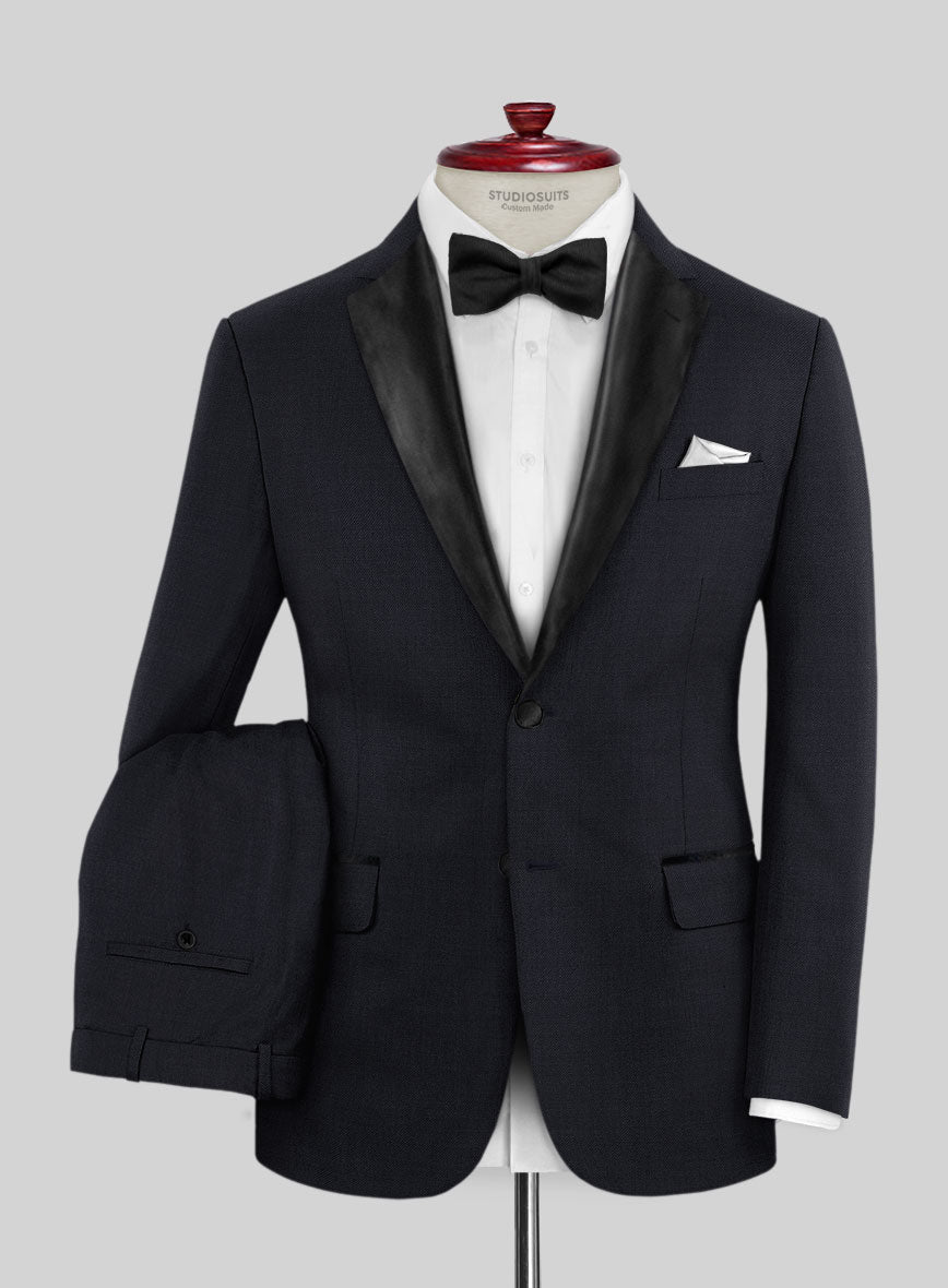 Napolean Dark Blue Wool Tuxedo Suit - StudioSuits