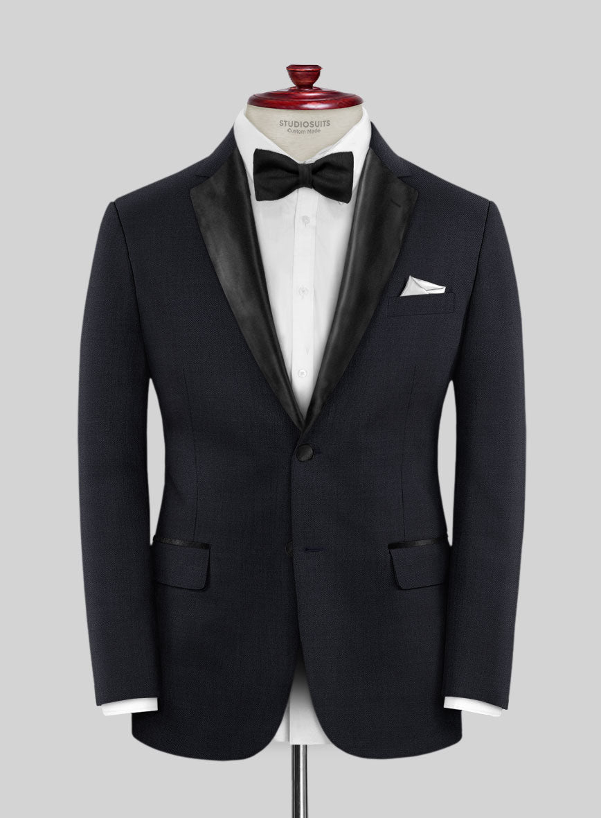 Napolean Dark Blue Wool Tuxedo Suit - StudioSuits
