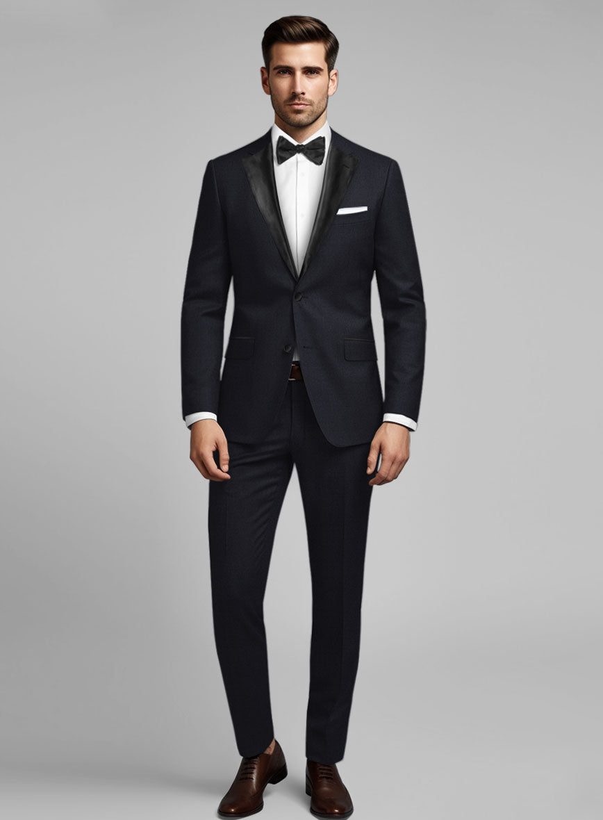 Napolean Dark Blue Wool Tuxedo Suit - StudioSuits