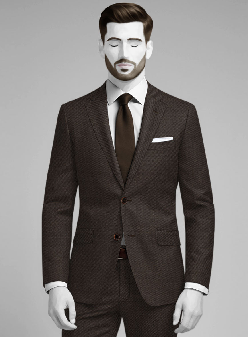 Napolean Dark Brown Wool Jacket - StudioSuits