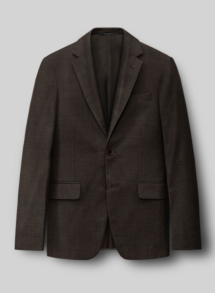 Napolean Dark Brown Wool Jacket - StudioSuits