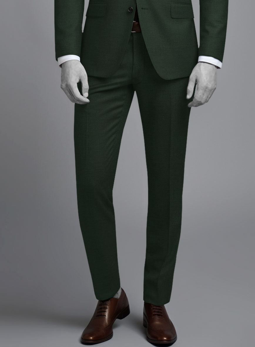 Napolean Dark Green Wool Pants - StudioSuits