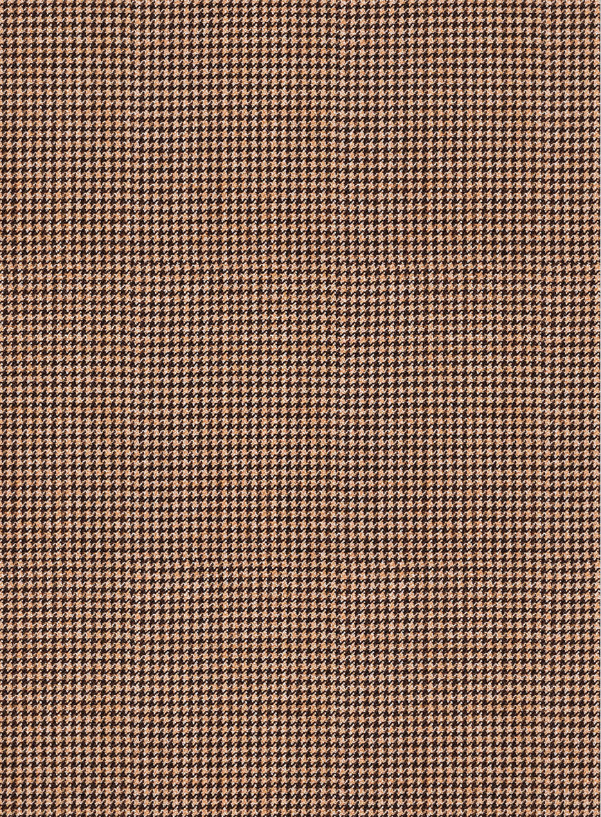 Napolean Delviro Mini Houndstooth Brown Wool Pants - StudioSuits