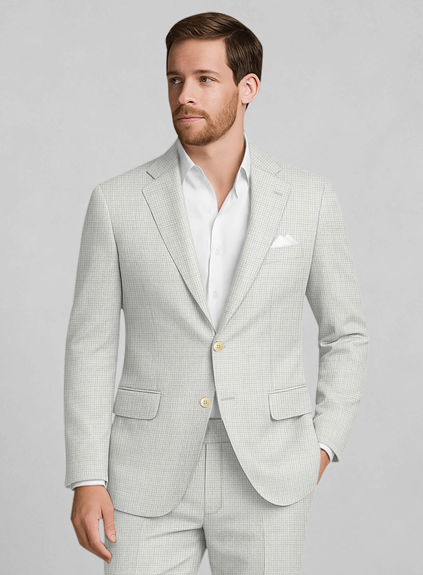 Napolean Delviro Mini Houndstooth Gray Wool Jacket - StudioSuits