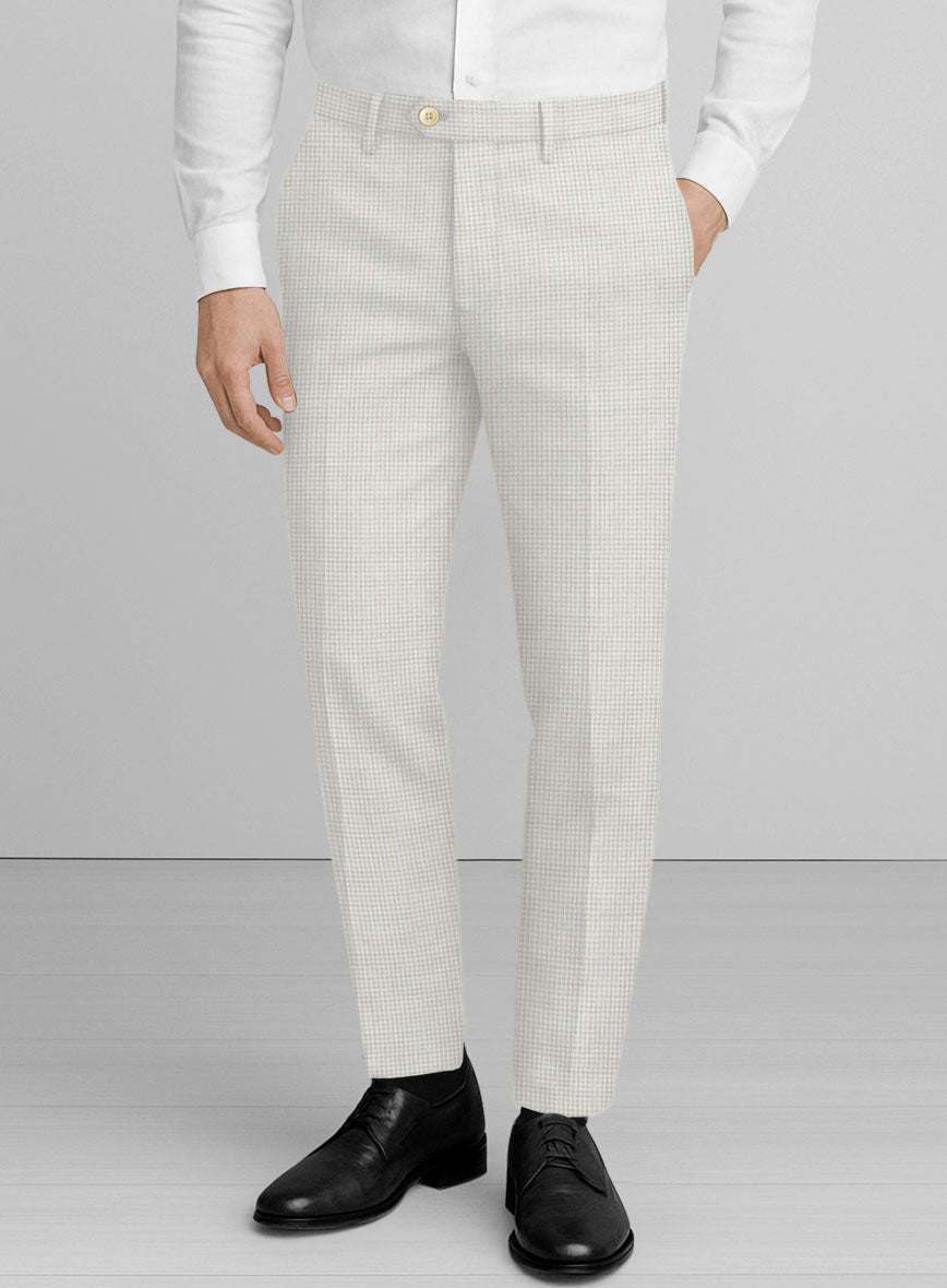 Napolean Delviro Mini Houndstooth Gray Wool Pants - StudioSuits