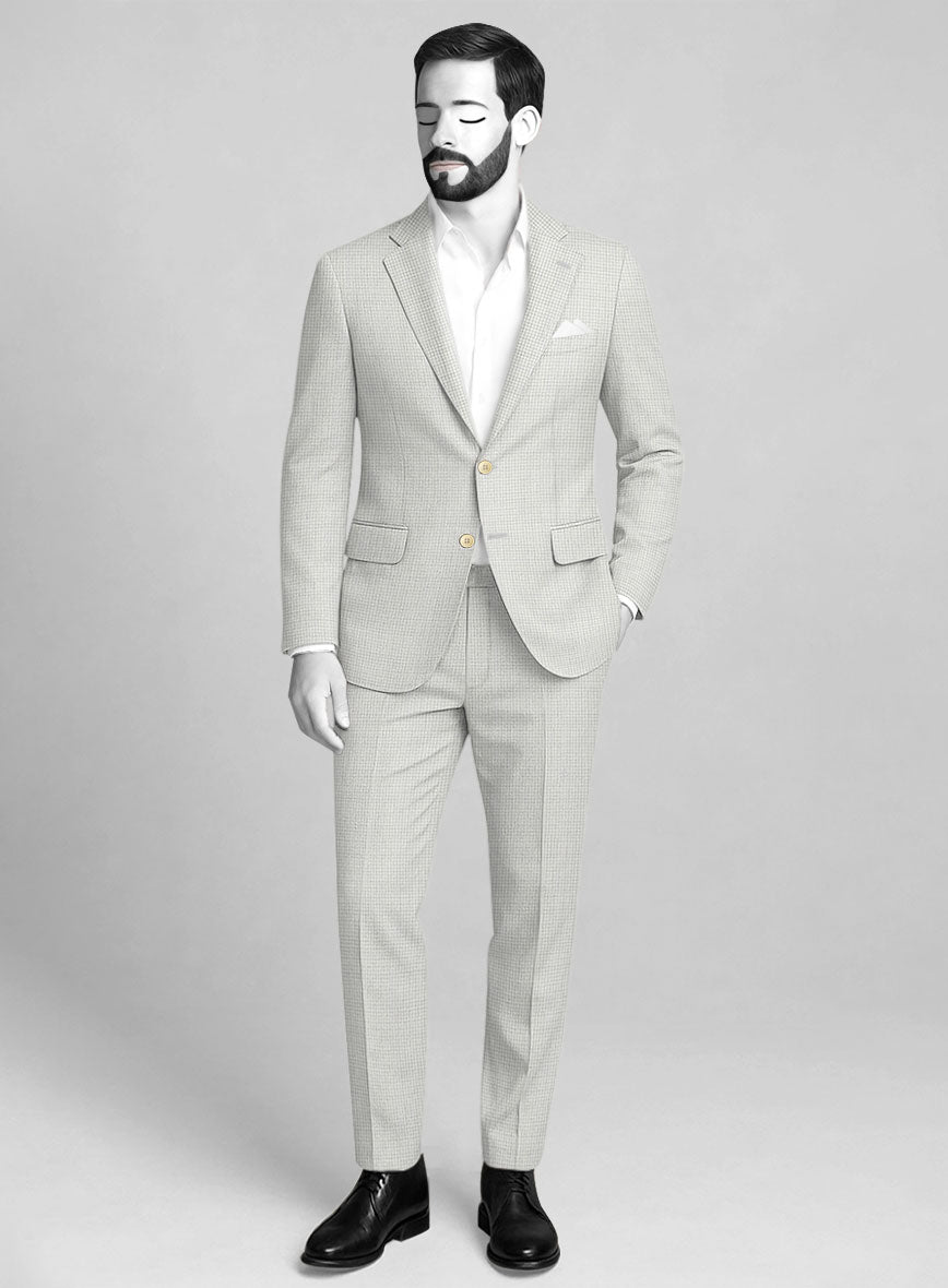Napolean Delviro Mini Houndstooth Gray Wool Suit - StudioSuits