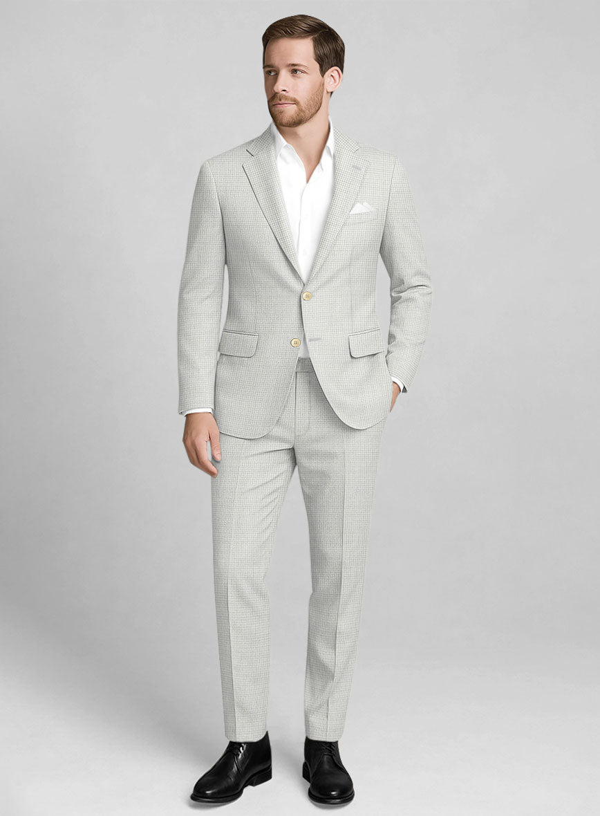 Napolean Delviro Mini Houndstooth Gray Wool Suit - StudioSuits