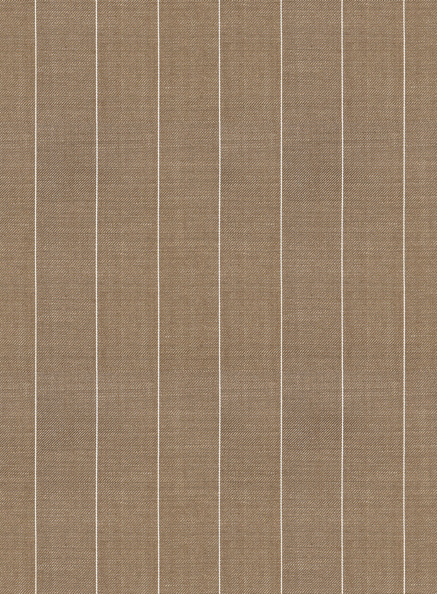 Napolean Derossi Stripe Beige Wool Pants - StudioSuits