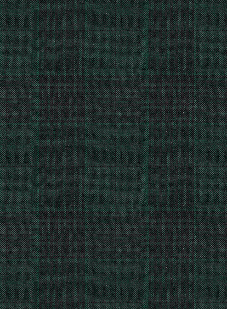 Napolean Devon Check Green Wool Pants - StudioSuits
