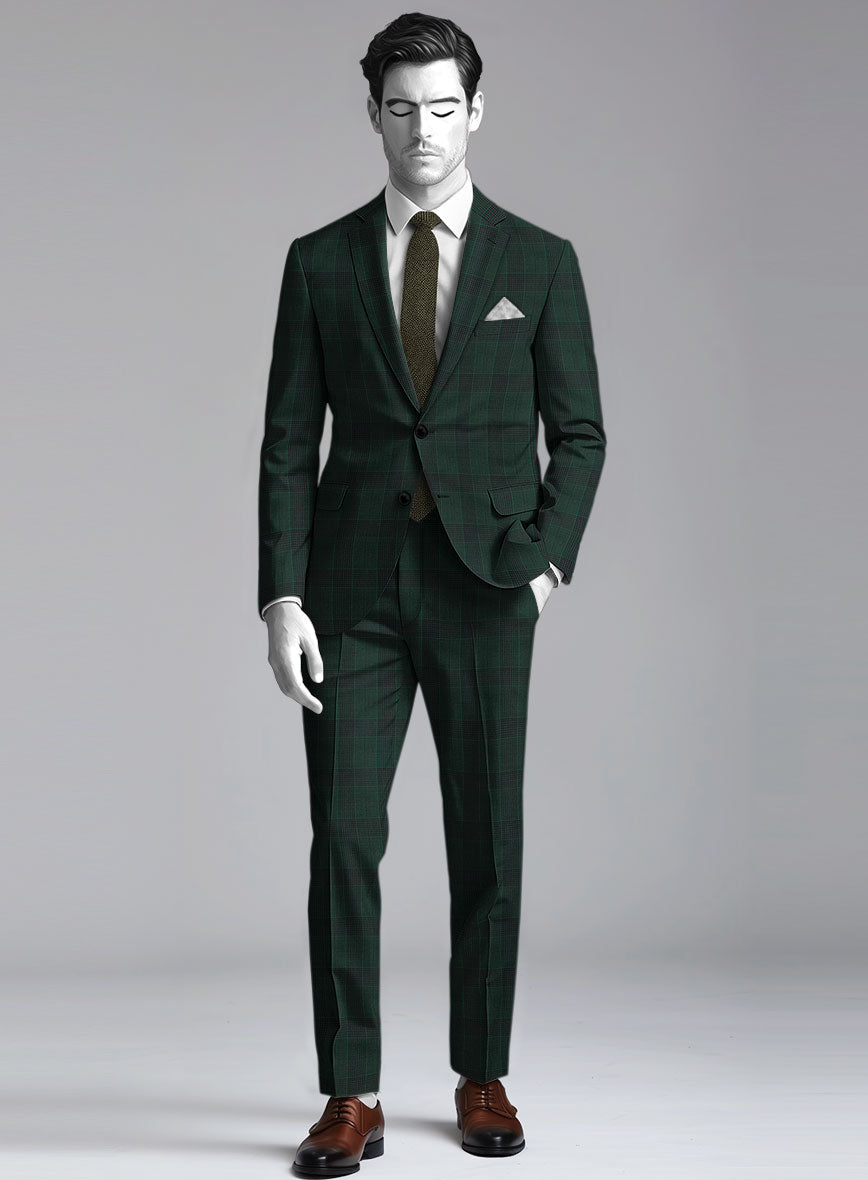 Napolean Devon Check Green Wool Suit - StudioSuits