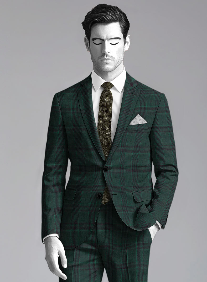 fofofofa × BUNON KENNY SUIT.GREEN CHECK Napolean Devon Check Green Wool Suit – StudioSuits