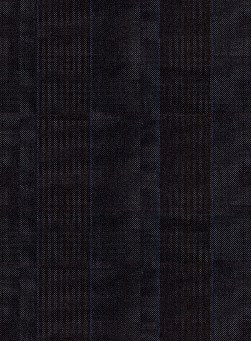 Napolean Devon Check Violet Wool Pants - StudioSuits