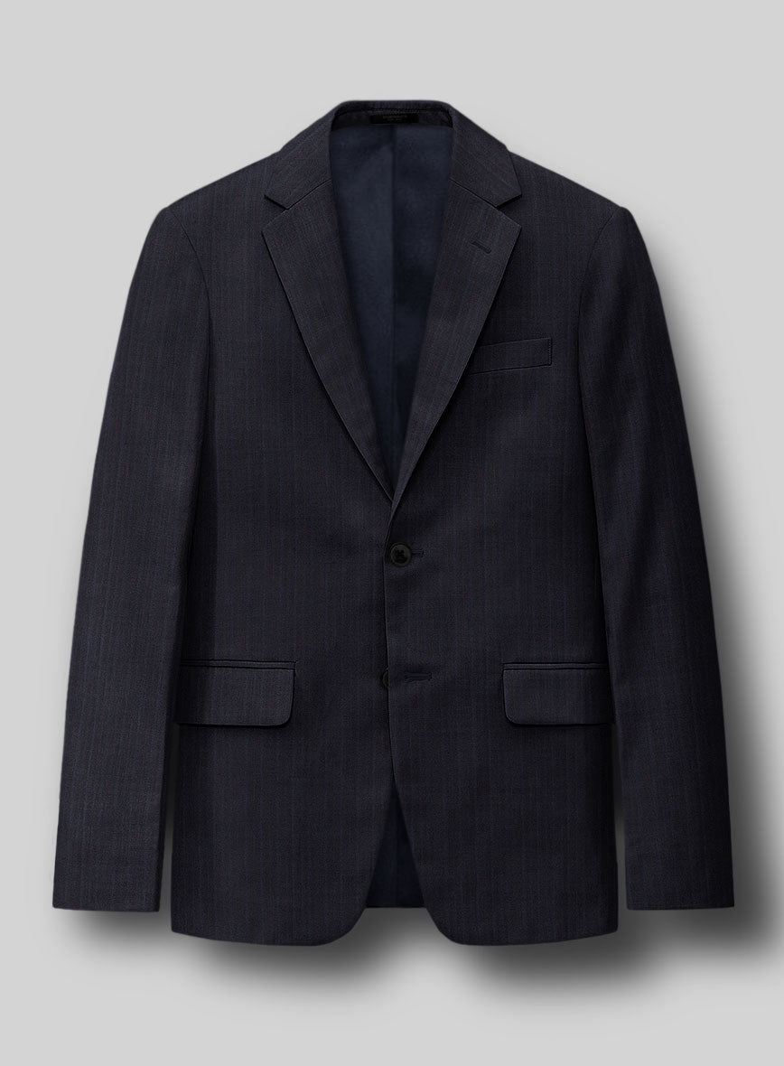 Napolean Elias Stripe Navy Wool Jacket - StudioSuits