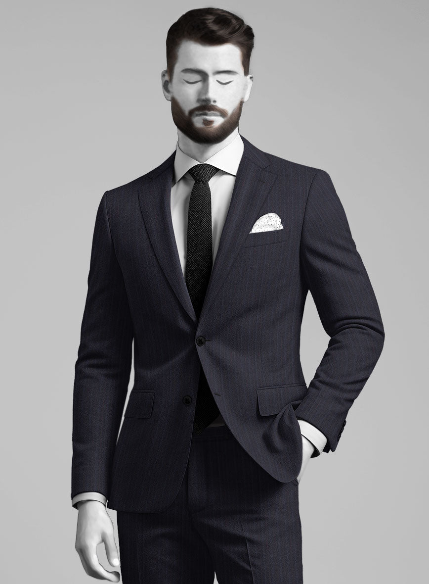 Napolean Elias Stripe Navy Wool Suit - StudioSuits