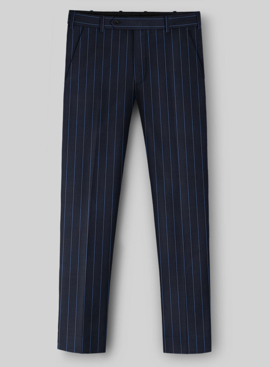 Napolean Eloyi Stripe Blue Wool Pants - StudioSuits