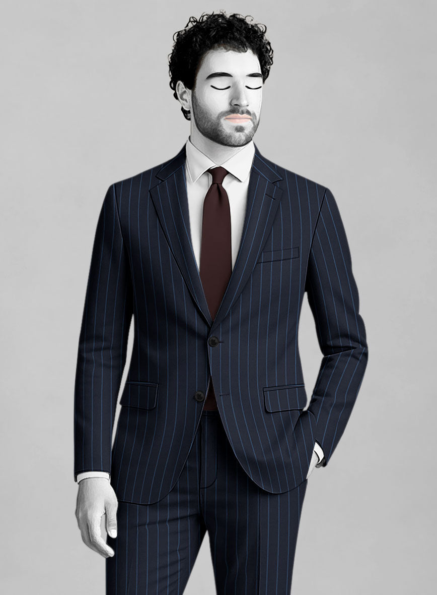 Napolean Eloyi Stripe Blue Wool Suit - StudioSuits
