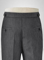 Napolean English Charcoal Wool Highland Trousers - StudioSuits