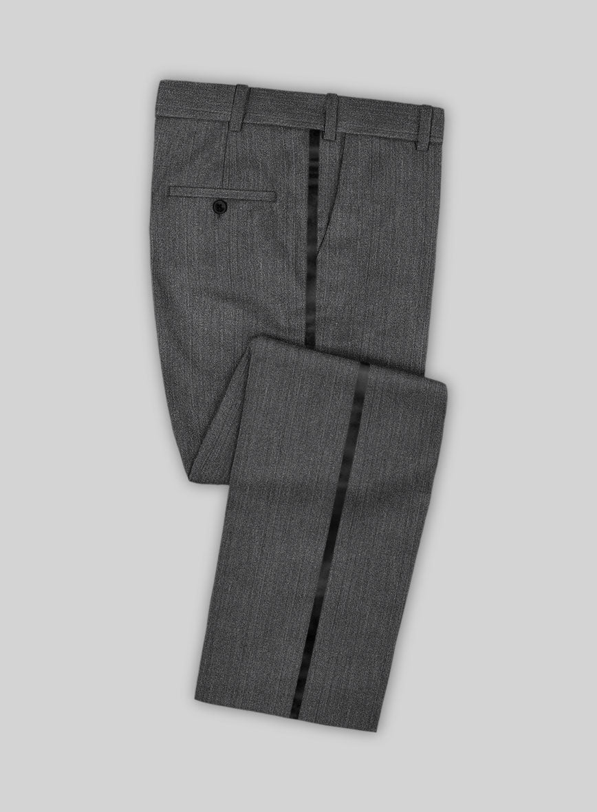 Napolean English Charcoal Wool Tuxedo Suit - StudioSuits