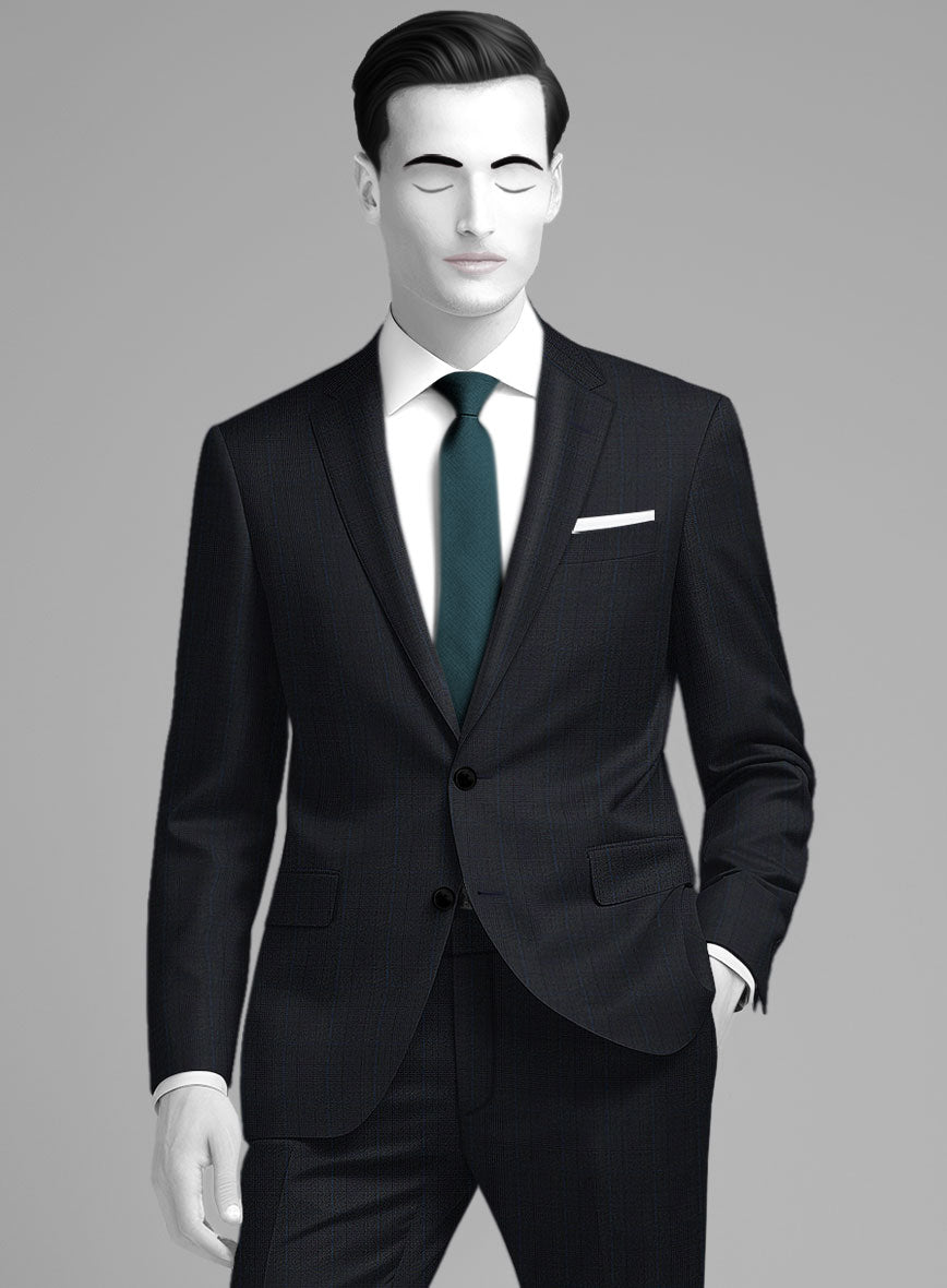 Napolean Esso Tartan Blue Wool Jacket - StudioSuits