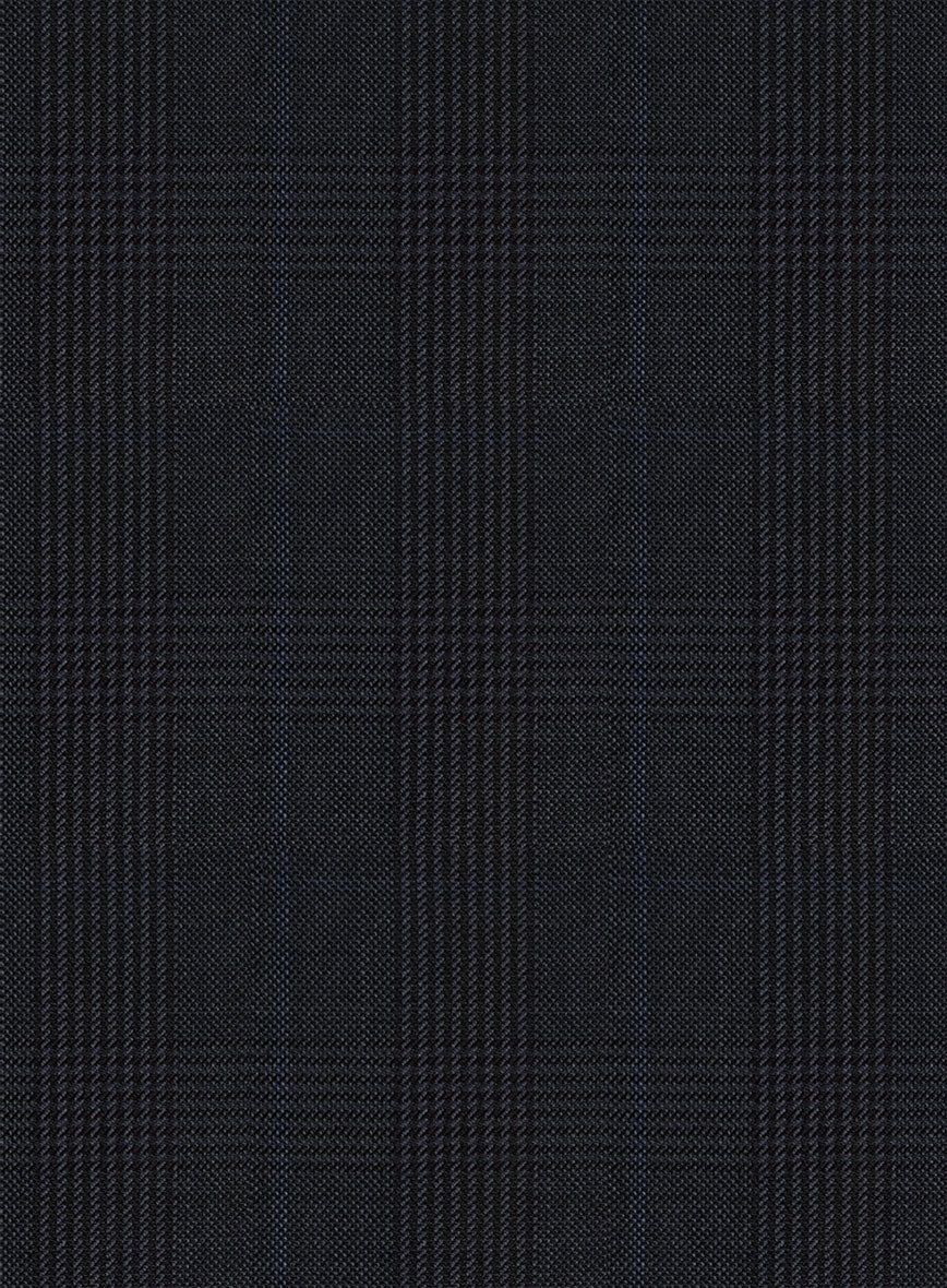 Napolean Esso Tartan Blue Wool Jacket - StudioSuits