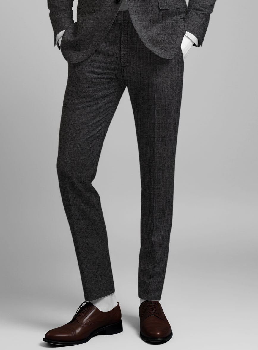 Napolean Esso Tartan Charcoal Wool Suit - StudioSuits