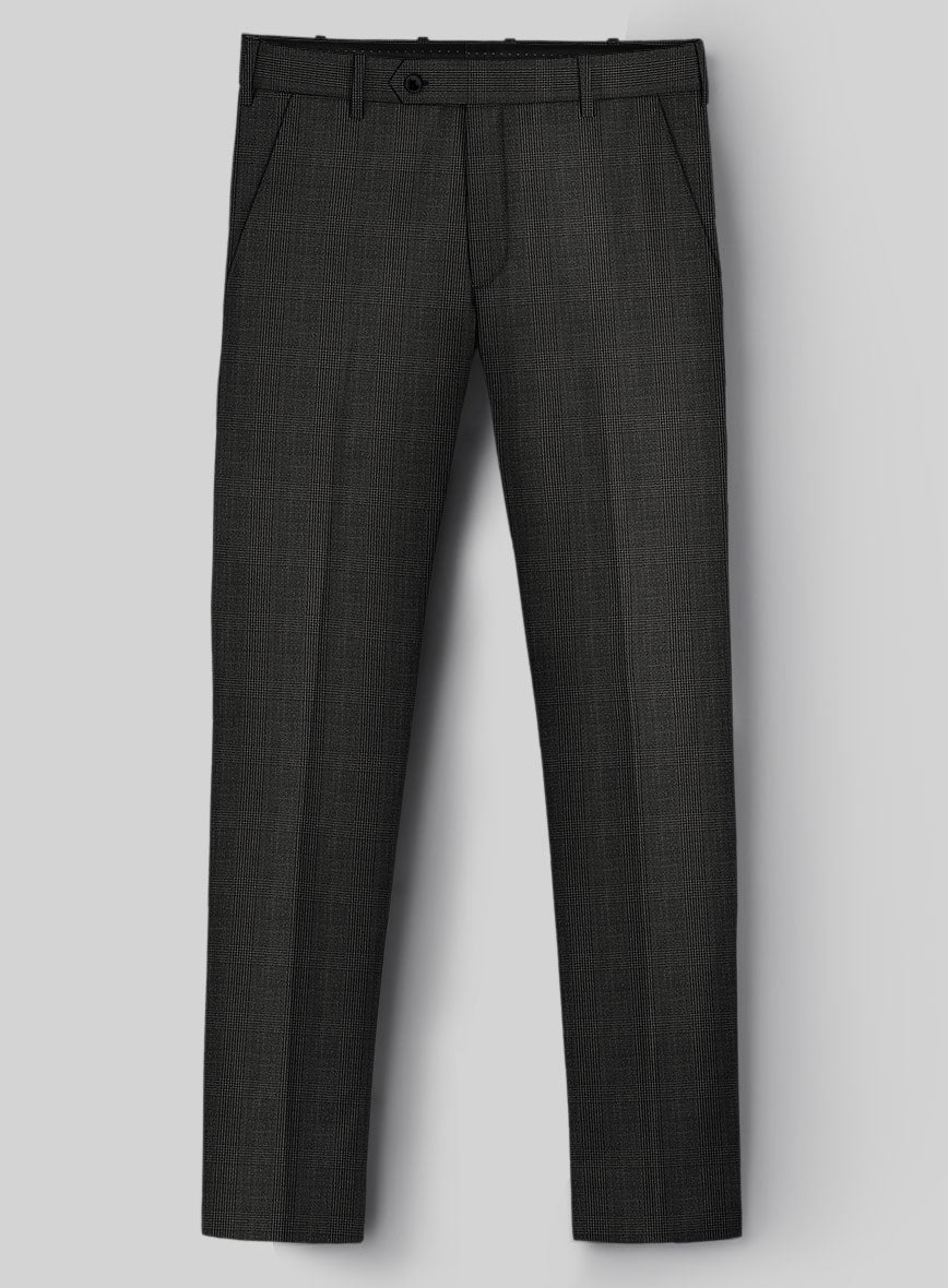 Napolean Esso Tartan Charcoal Wool Suit - StudioSuits