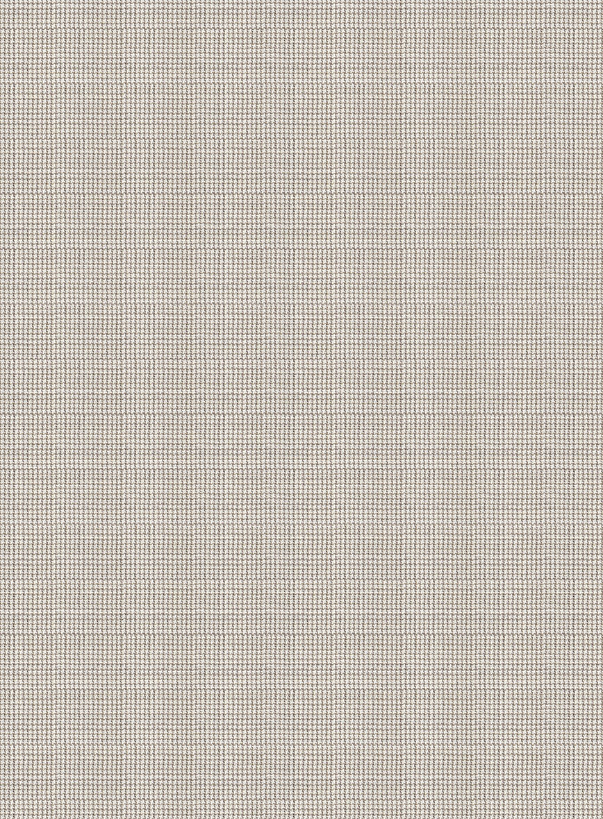 Napolean Fioran Microcheck Beige Wool Pants - StudioSuits