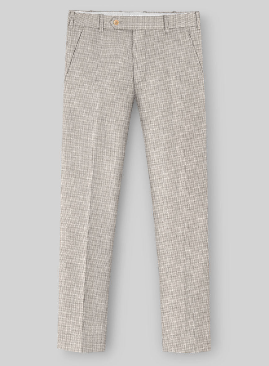 Napolean Fioran Microcheck Beige Wool Suit - StudioSuits