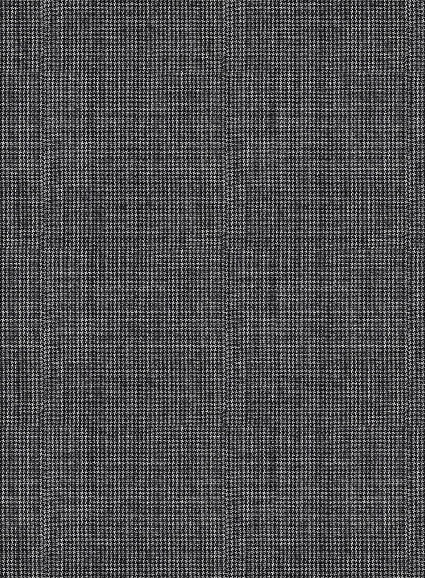 Napolean Fioran Microcheck Iron Gray Wool Suit - StudioSuits
