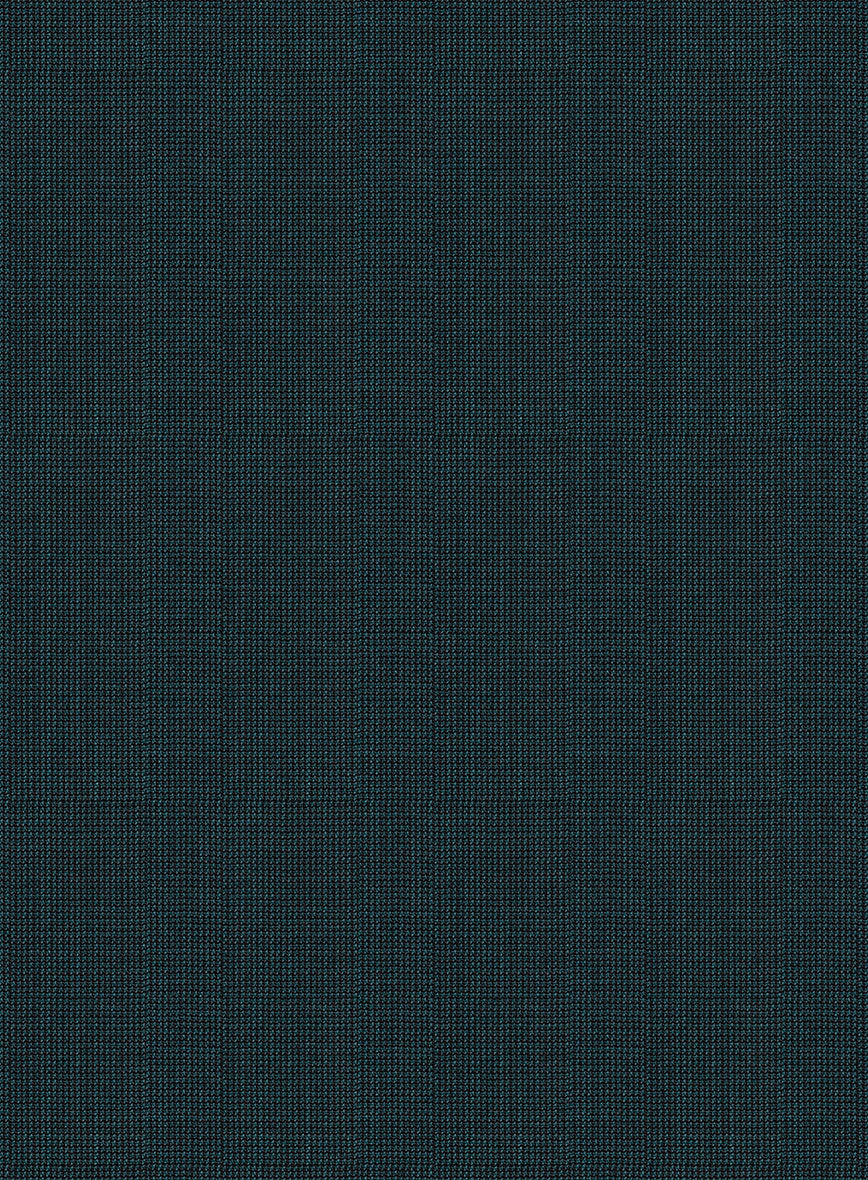 Napolean Fioran Teal Blue Microcheck Wool Suit - StudioSuits