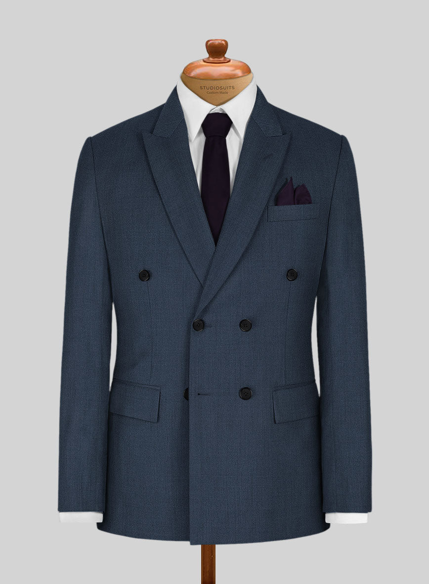 Napolean Flat Blue Wool Jacket - StudioSuits